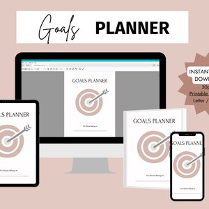 Goals Planner | Printable Goals Binder | Goals Tracker | Goal Setting | Goal Worksheet | Goals Template | Instant Download