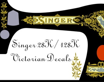 Singer 28K / 128K 'Victorian' Sewing Machine Waterslide decals