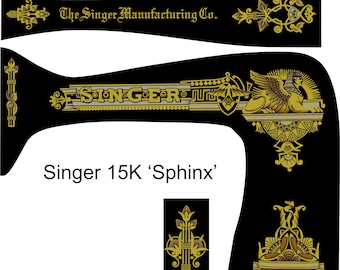 Singer 15K 'Sphinx' Sewing Machine Waterslide decals