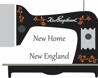 New Home New England Nähmaschine Aufkleber