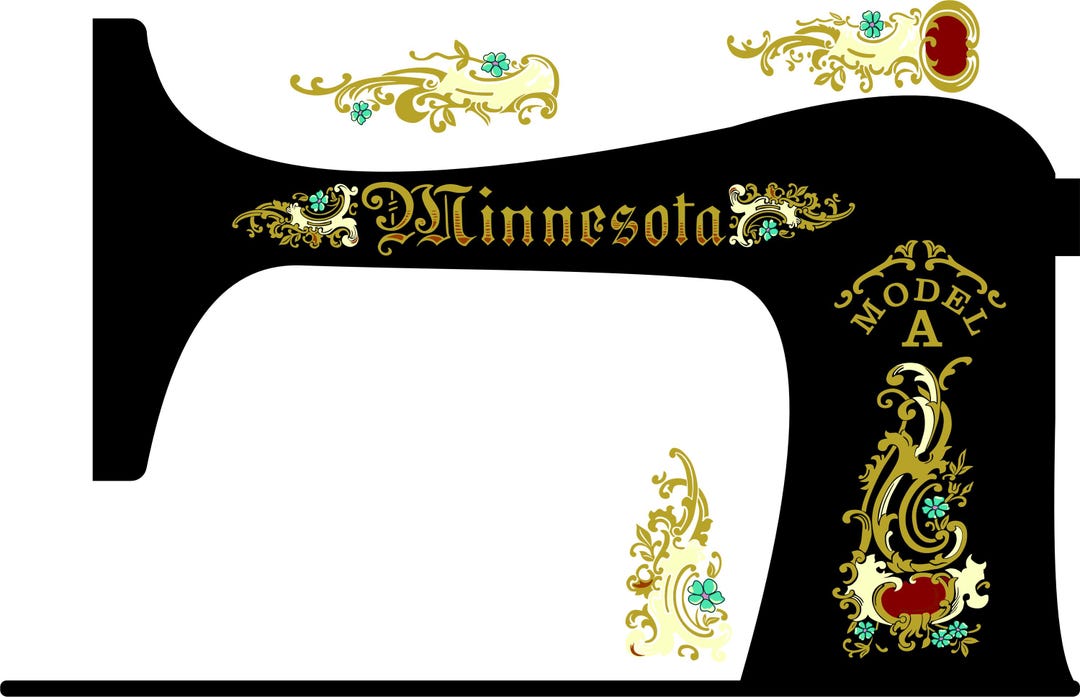 【新品タグ付き¥52,000】MN LAST sentimentsヴィリジアン Minnesota Model A - Sewing Machine Waterslide Decals - Etsy