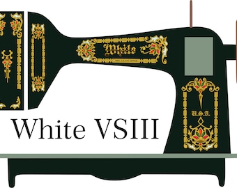 Blanc Sewing Machine VSIII - Stickers pour machine à coudre navette vibrante pour toboggan aquatique