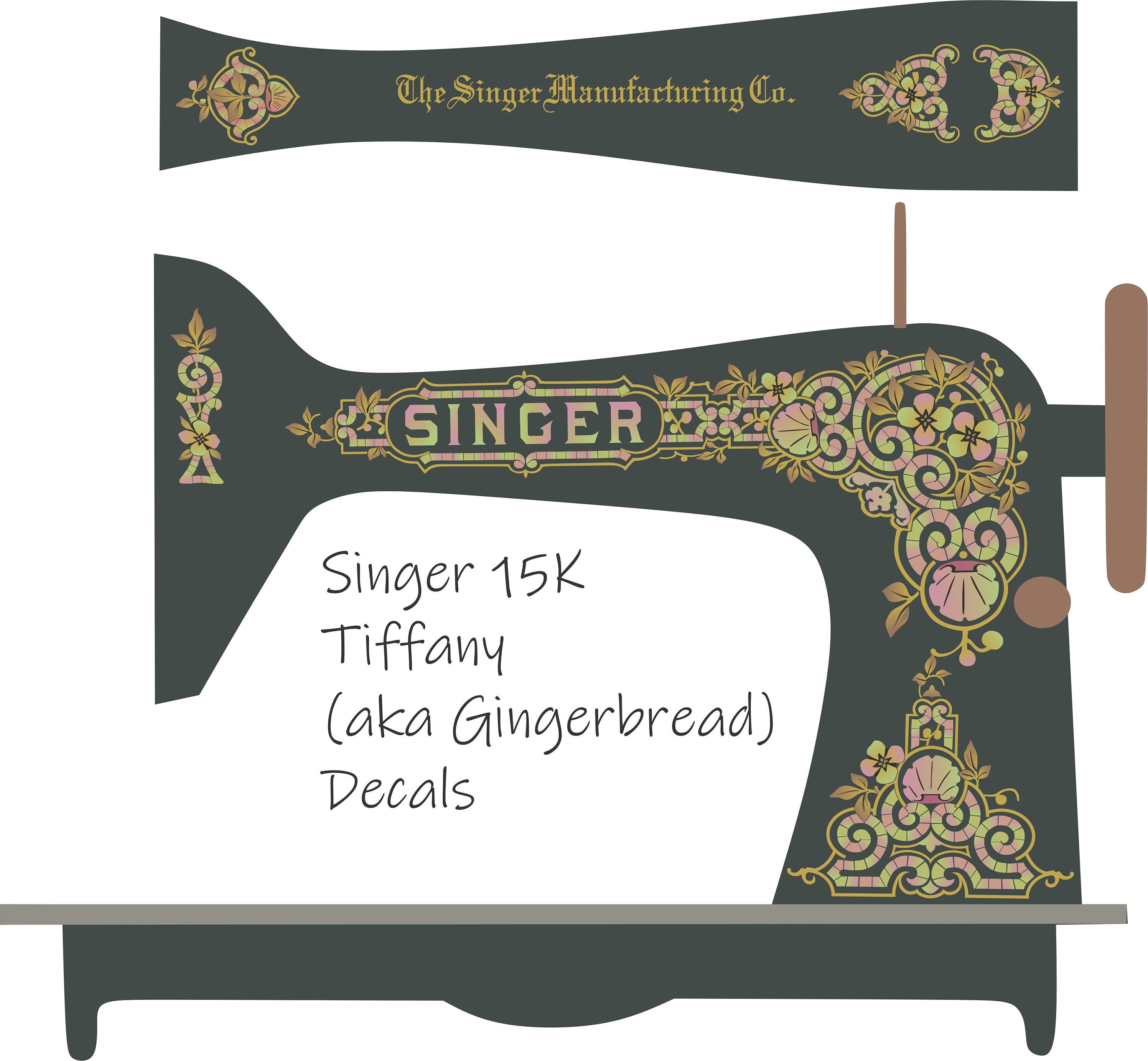 Singer Sewing Machine Decals for sale Only 4 left at 65