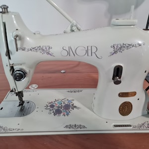Custom Singer 95K series Floral and filigree decals Industrial Sewing Machine waterside decals
