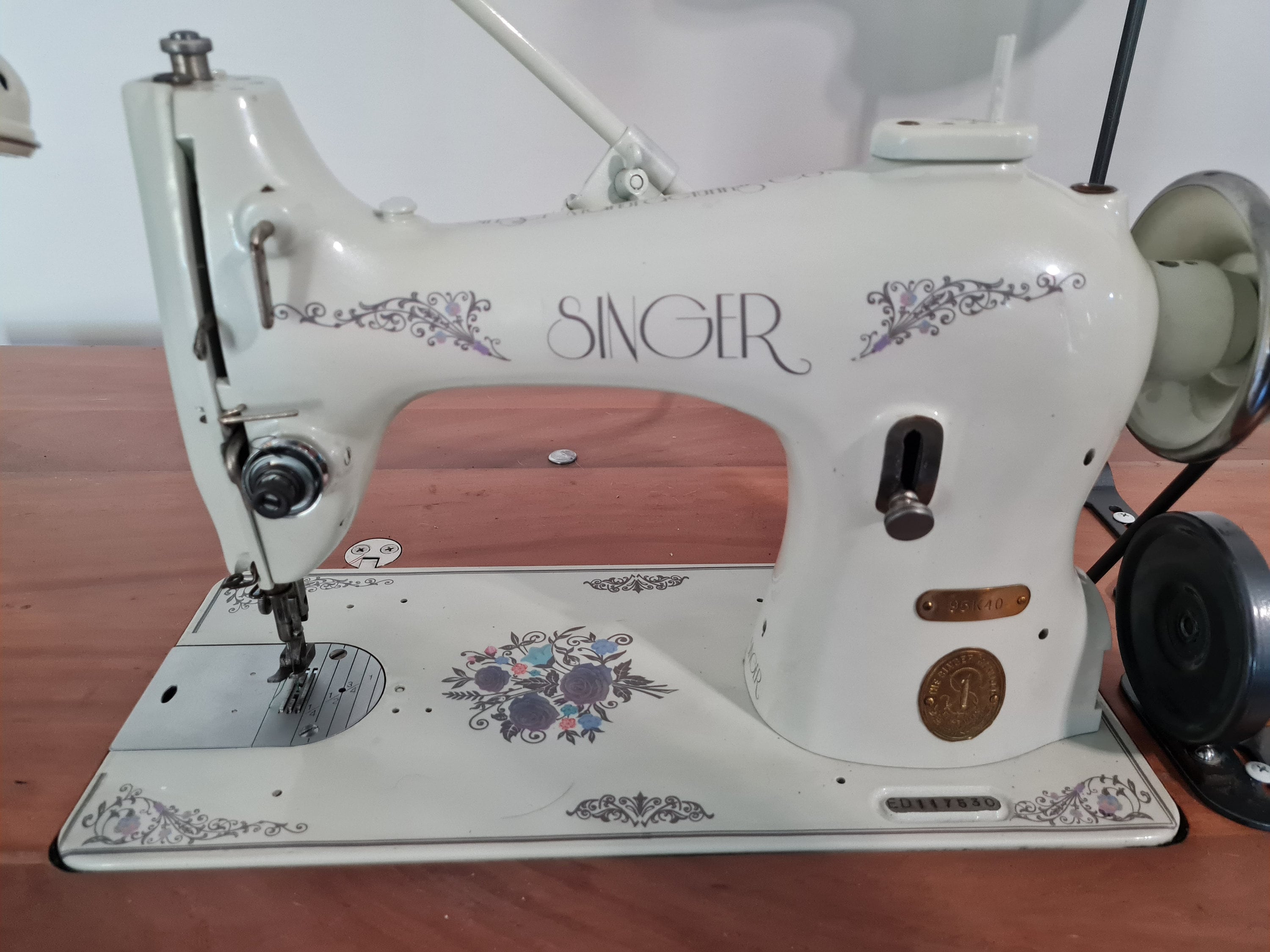 Custom Singer 95K Series Floral and Filigree Decals