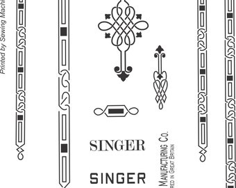 Singer 221K Featherweight Sewing Machine Waterslide Decals