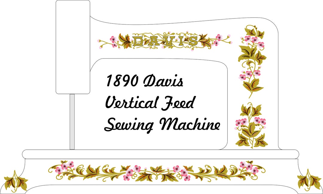 1890 Davis Vertical Feed Sewing Machine Waterslide Decals Etsy