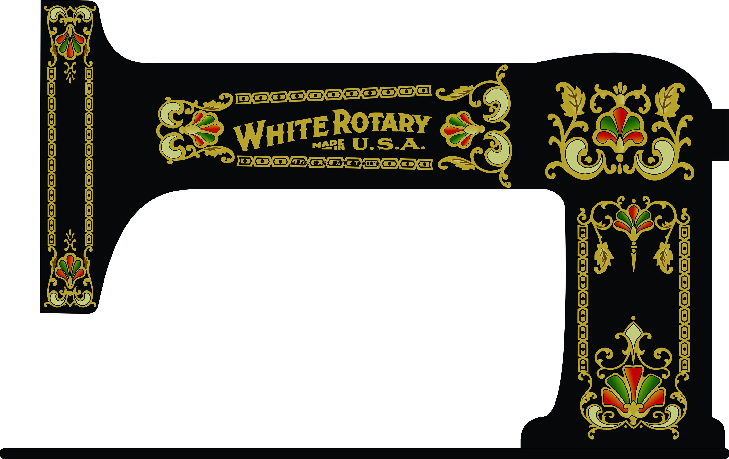White Family Rotary Sewing Machine Waterslide Decals Version Etsy