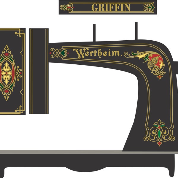 Griffin Wertheim Sewing Machine Company waterslide decals