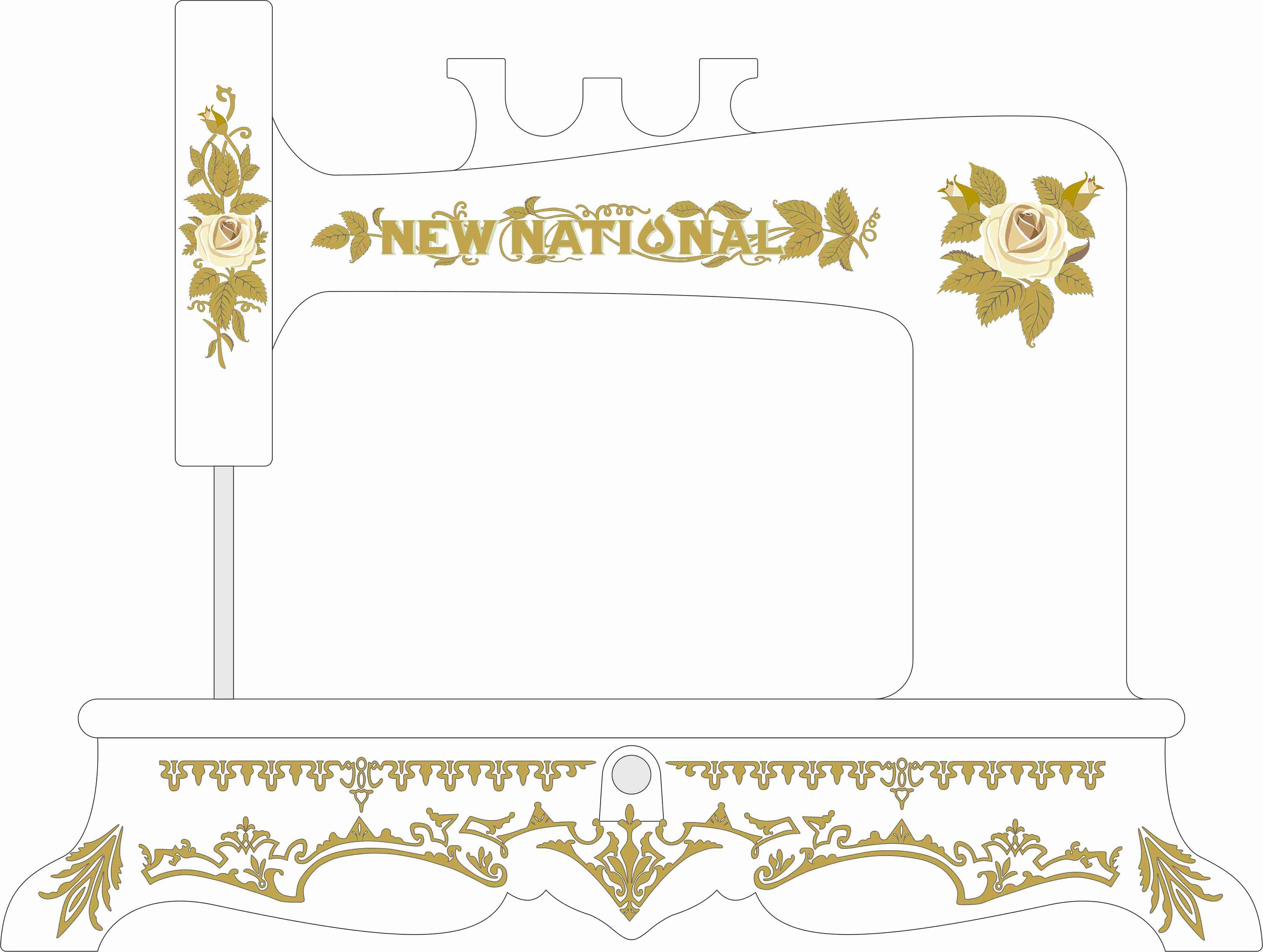 New National Sewing Machine Waterslide Decals gold Filigree Etsy