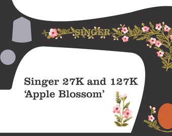 Calcas al agua para máquina de coser Singer 27K 'Apple Blossom'