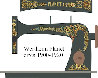 Planet Wertheim Sewing Machine Waterslide Decals