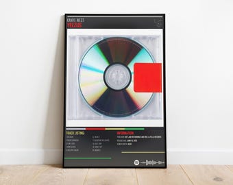 KANYE WEST - Álbum de música Yeezus - Impresión musical - Póster vintage - Póster de portada de álbum - Arte de pared - Regalos para él