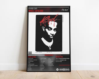 PLAYBOY CARTI - Álbum de música Whole Lotta Red - Impresión musical - Póster vintage - Póster de portada de álbum - Arte de pared - Regalos para él