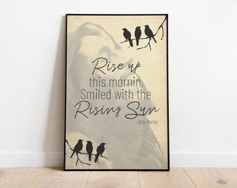 BOB MARLEY - Cita de Tres Pajaritos - Impresión musical - Póster vintage - Póster de portada de álbum - Arte mural - Regalos para él