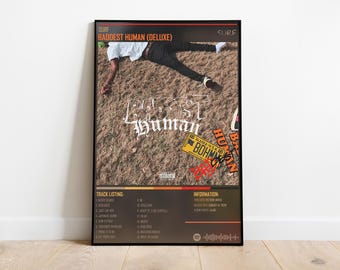 SURF - Álbum de música Baddest Human (Delxue) - Impresión musical - Póster vintage - Póster de portada de álbum - Arte de pared - Regalos para él
