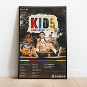 MAC MILLER - Álbum de música K.I.D.S. - Impressão digital - Impressão musical - Pôster vintage - Pôster de capa de álbum - Arte de parede - Presentes para ele