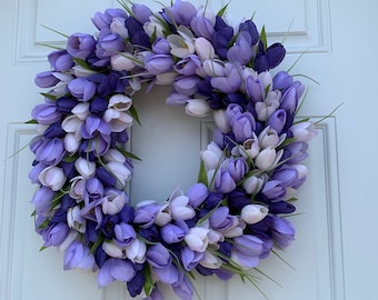 Purple Wreath | Tulip Wreath | Spring Wreath | Front Door Wreath