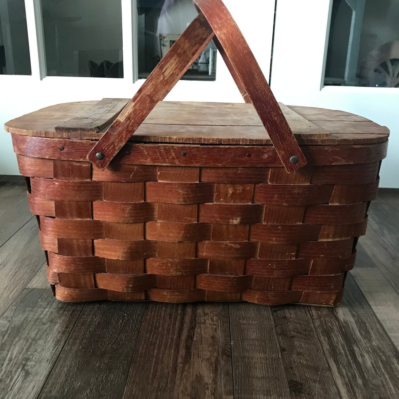 Antique Picnic Basket - Etsy