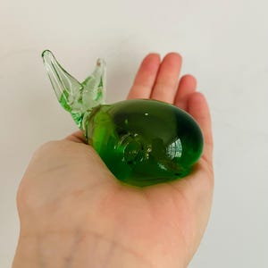 Green Glass Whale Paperweight