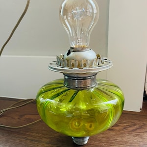 Vintage Green Glass Lamp Part