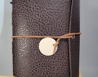 Leather bound unlined journal
