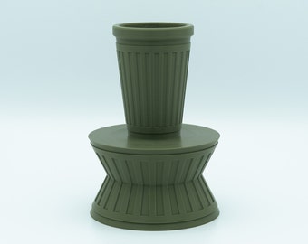 Round Pattern Decorative Vase in Olive Green - By Murphy Decor & Boutique