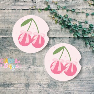 Cherry Coquette car coaster set