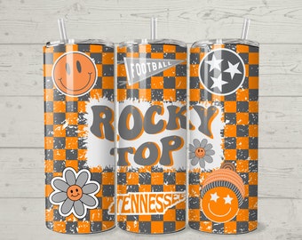 Retro Rocky Top 20oz skinny Tumbler. Tennessee volunteers, tennesseee football, sec, Tennessee vols