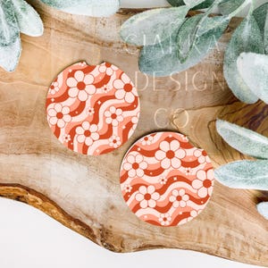 Retro flower car coaster