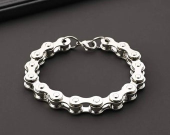 Mens Stainless Steel Biker Motocycle Chain CZ Crystal Heavy Bracelet Box #B220 Mens Stainless Steel Biker Motocycle Chain CZ Crystal Heavy Bracelet Box #B220