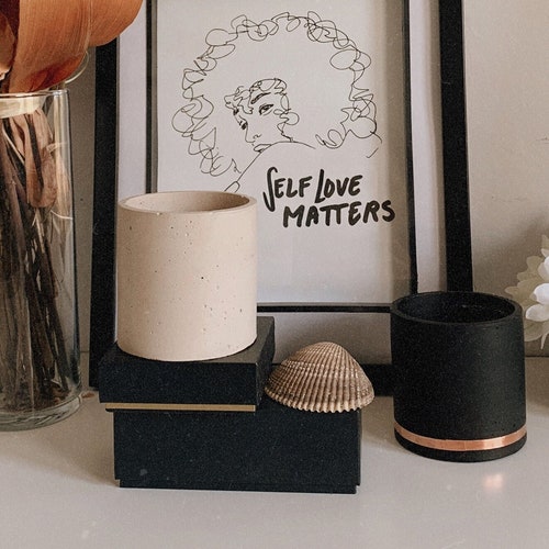 Candle Vessels 10oz Concrete Etsy