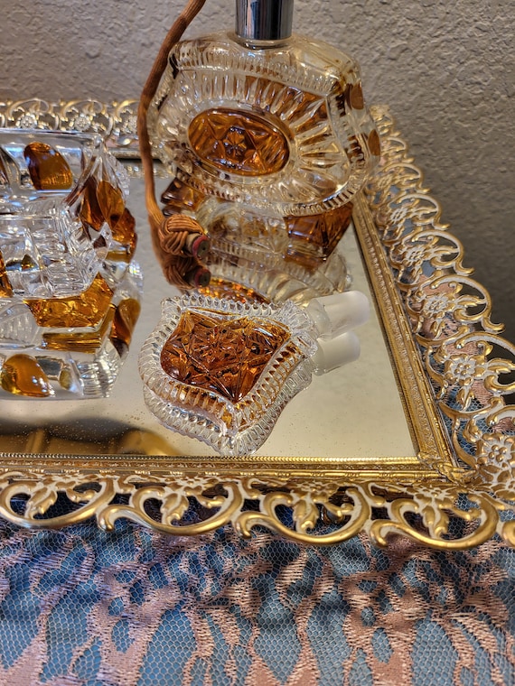 Art Deco Bohemia Karl Palda Crystal Vanity Set, 1… - image 2