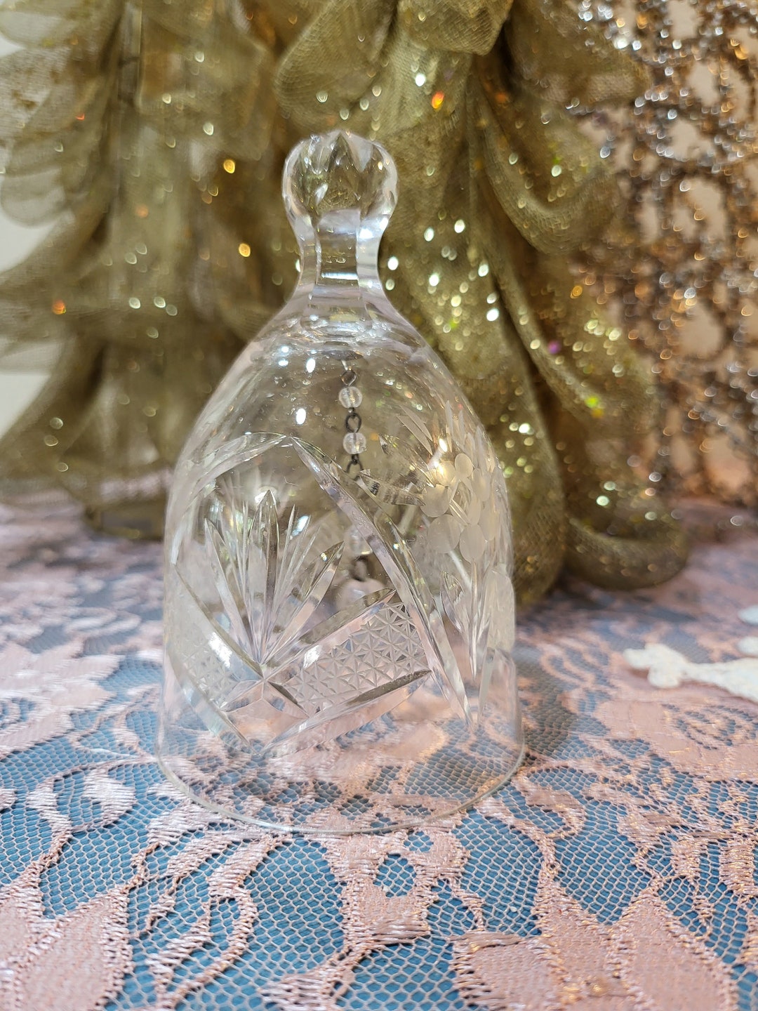 Crystalbell Antique Cut Crystal Bell - Etsy