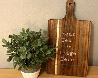 personalized laser engraved acacia charcuterie (cheese) board gift