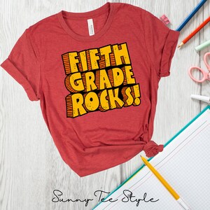 KIDS Fifth Grade  Rocks T-Shirt, youth, School House Rocks, First Day of School Shirt, Back to School, Team 3rd Grade, Boys Girls Kids Tee
