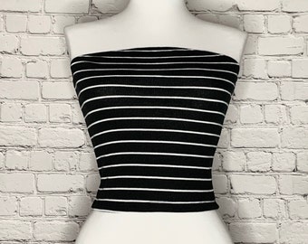 Strapless Ribbed Tube Tops / Crop Tops