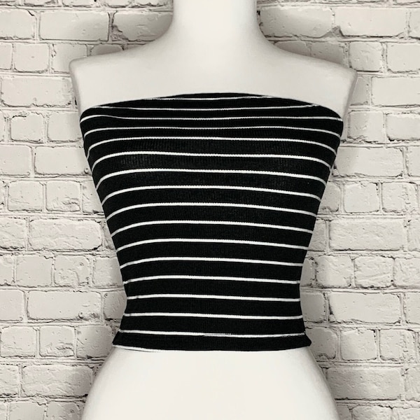 Strapless Ribbed Tube Tops / Crop Tops