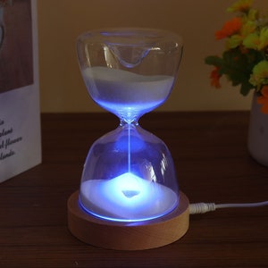 Custom 15 min hourglass/Hourglass night light /12 Color Sand hourglass Home Decoration/ Rhystic Study Timer/ Home Office Room Desk