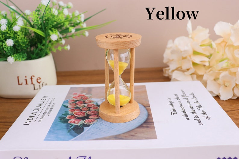 Custom Engraving 3/5/15/30 min Color Sand hourglass Home Decoration coworkers/creative living room,home decoration/best gift/anti-anxiety image 7