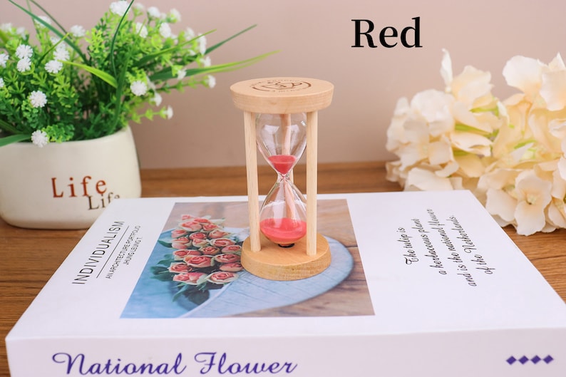 Custom Engraving 3/5/15/30 min Color Sand hourglass Home Decoration coworkers/creative living room,home decoration/best gift/anti-anxiety image 5