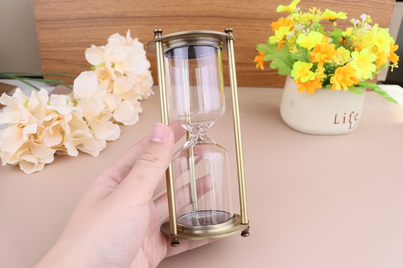 Custom Engraving Vintage refillable Sand Hourglass Timer/ Sand hourglass/ Home Decoration coworkers/creative living room,home decoration zdjęcie 2