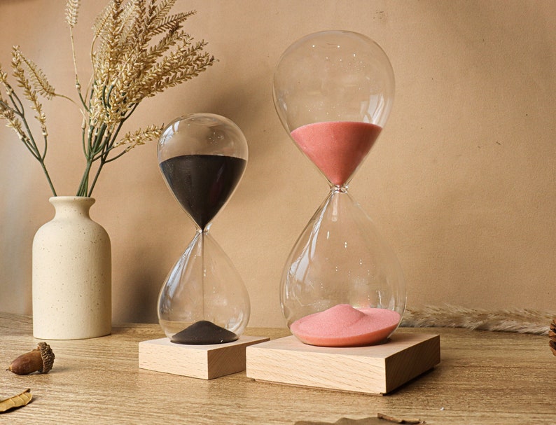 Personalized 5/15/30/60 minutes hourglass sand timer sand art Water droplet Hourglass for Wedding housewarming Office Anniversary Gift image 1
