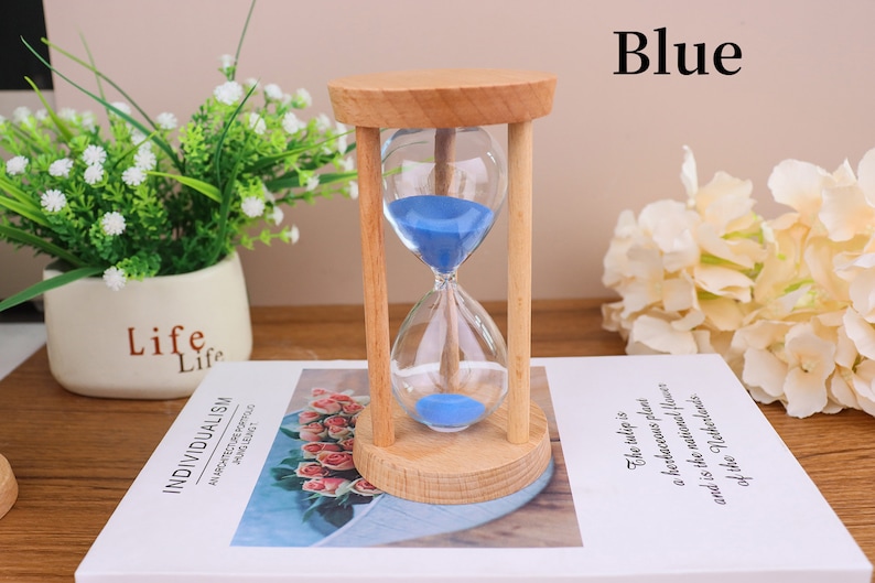 Custom Engraving 3/5/15/30 min Color Sand hourglass Home Decoration coworkers/creative living room,home decoration/best gift/anti-anxiety Bild 3