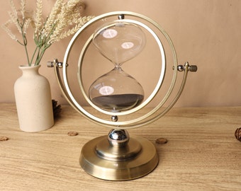 Retro zandloper met gravering | Huwelijkscadeau voor een stel voor haar | Cadeau voor een housewarming, woonaccessoires | Gepersonaliseerd verjaardagscadeau