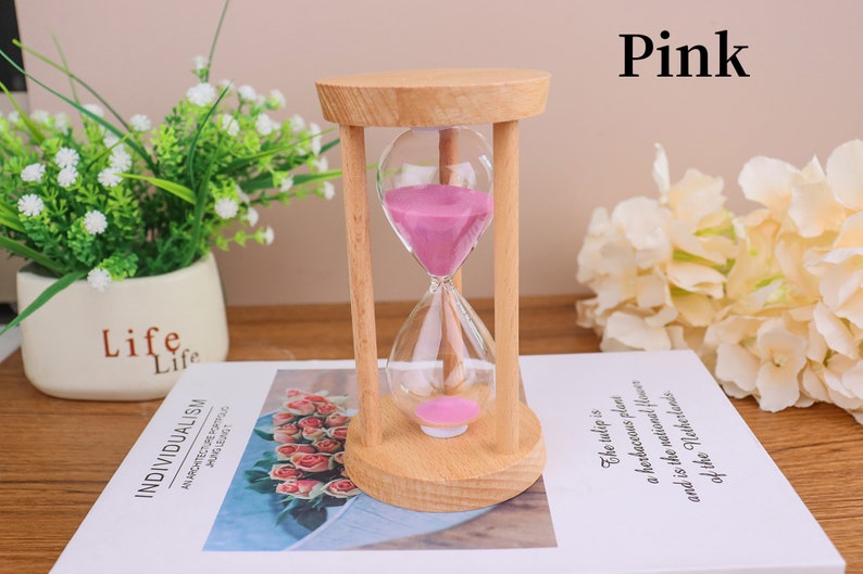 Custom Engraving 3/5/15/30 min Color Sand hourglass Home Decoration coworkers/creative living room,home decoration/best gift/anti-anxiety Bild 4