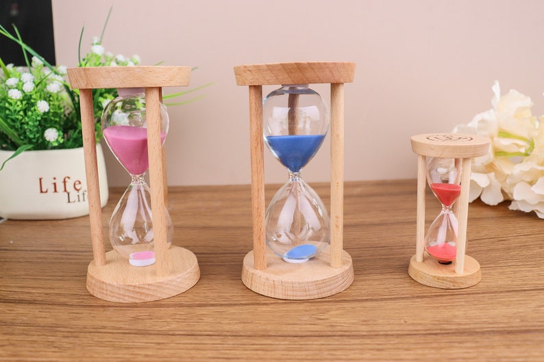 Custom Engraving 3/5/15/30 min Color Sand hourglass Home Decoration coworkers/creative living room,home decoration/best gift/anti-anxiety image 1