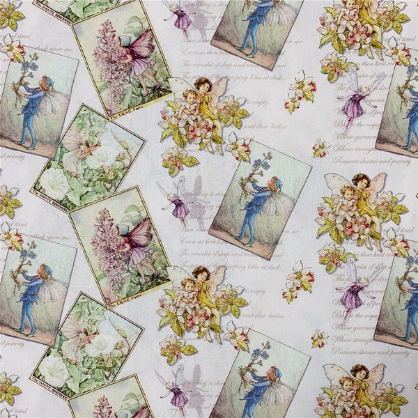 Vintage Fairy Fabric,43Inch X Half Yard