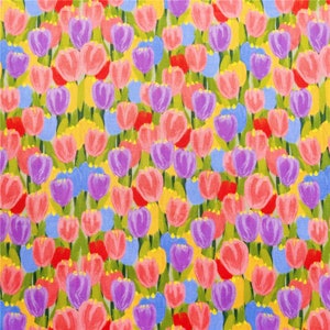 Tulip Öl Malerei Stoff,Baumwollstoff,43 Zoll x 1/2Yard