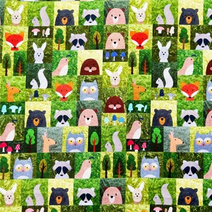 Cartoon Animal Dog Hamster Fox Koalas Fabric,Cotton Fabric,43Inch X 1/2Yard